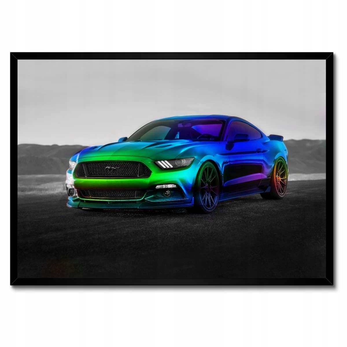 Plakáty v rámu 70x50 Duhový Ford Mustang Usa