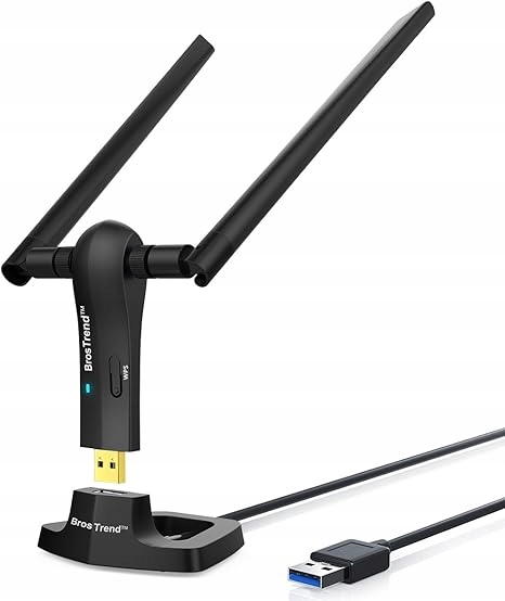 BrosTrend Usb WiFi 1200 Mb/s Windows 11/10/8.1/8/7 dwuzakresowy 2,4/5GHz
