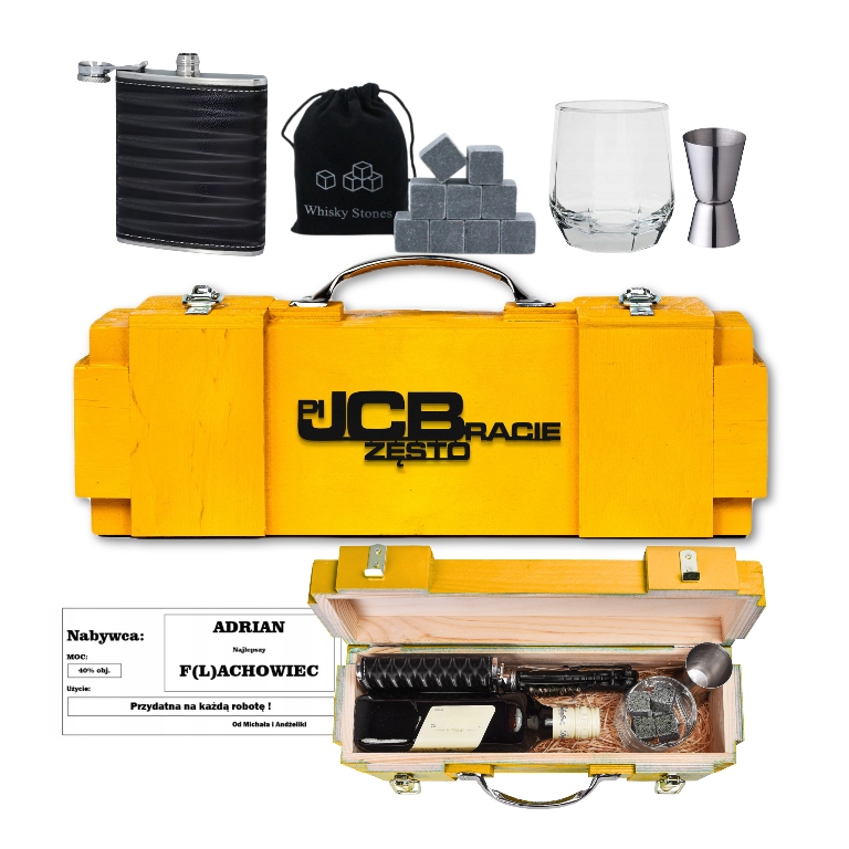 Dárková Sada pro kolegu operátora bagru k 18-99. narozeninám Dřevěná