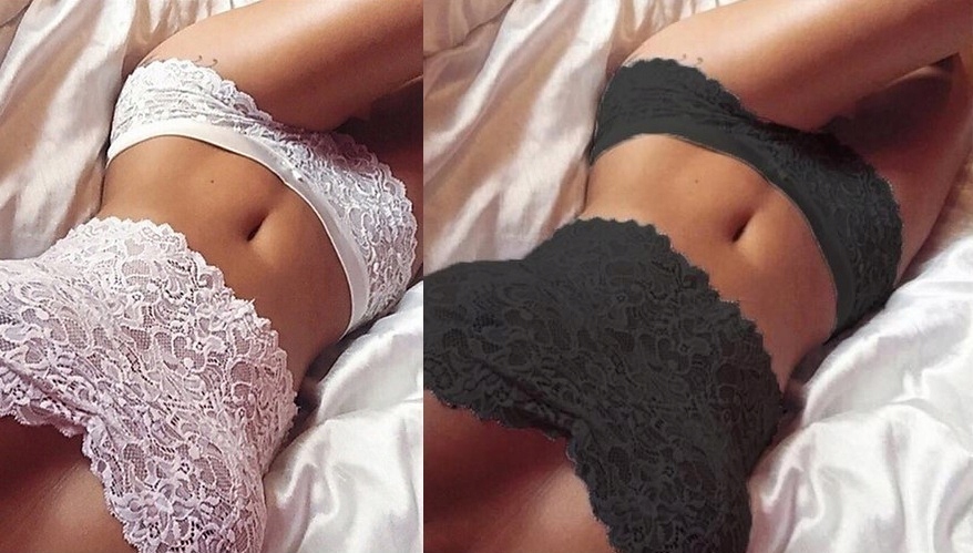 KOMPLET bielizny erotycznej KORONKA S/M (K126) Kolor czarny