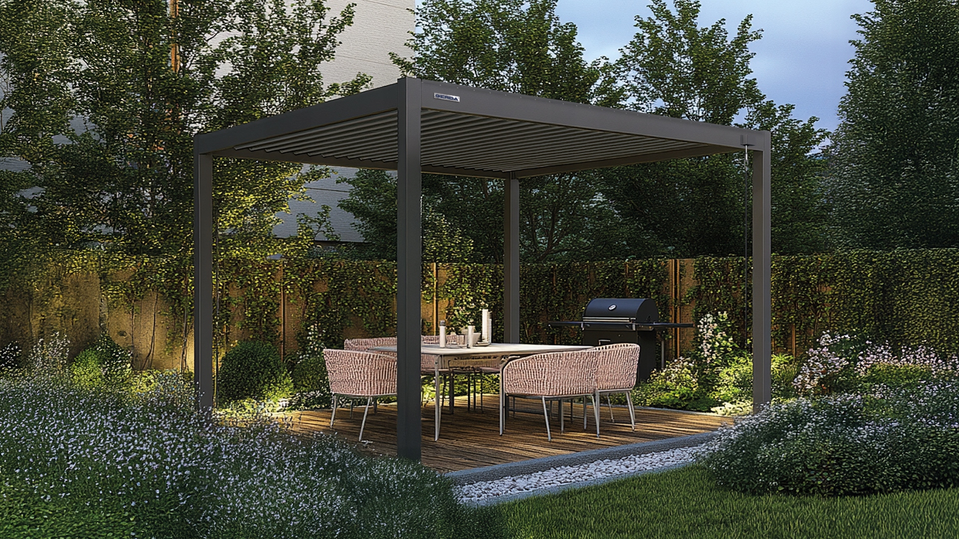Gerda Pergola Soleo 4x3 m Antracit Volně stojící Výška 259 Cm Terasová Zahradní