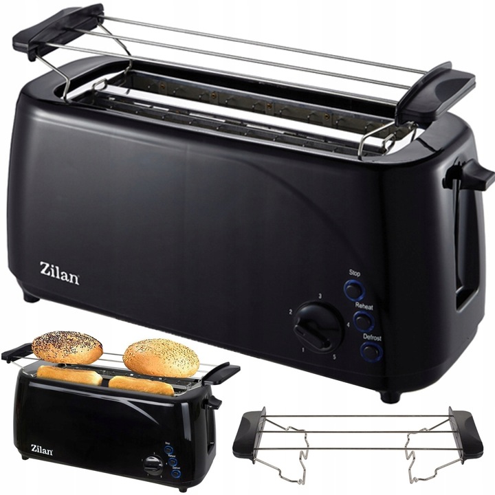 TOSTER OPIEKACZ 4 TOSTY XXL CZARNY 1400W