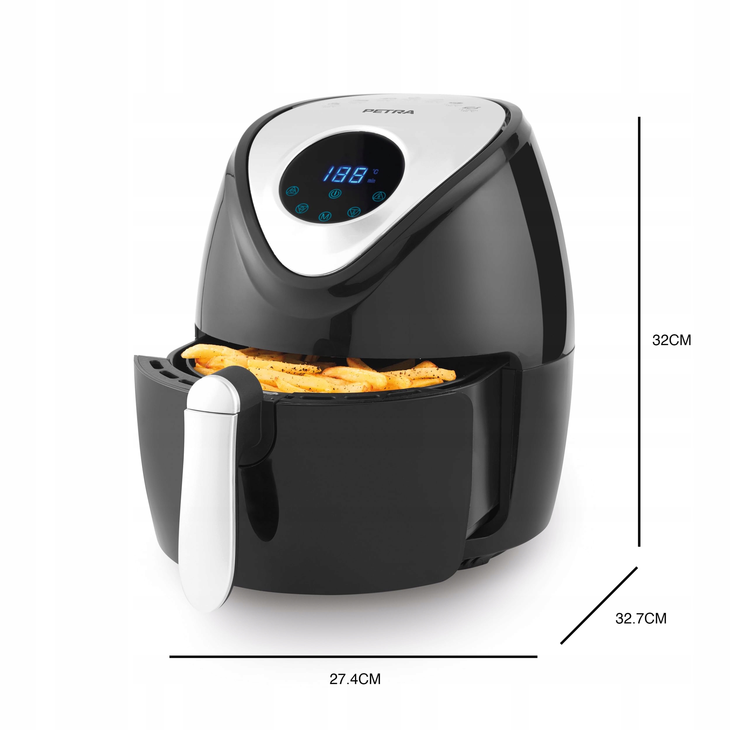 PETRA Heißluftfritteuse 4.5L 1300W Cyfrowa Frytkownica Beztłuszczowa — miniatura 4