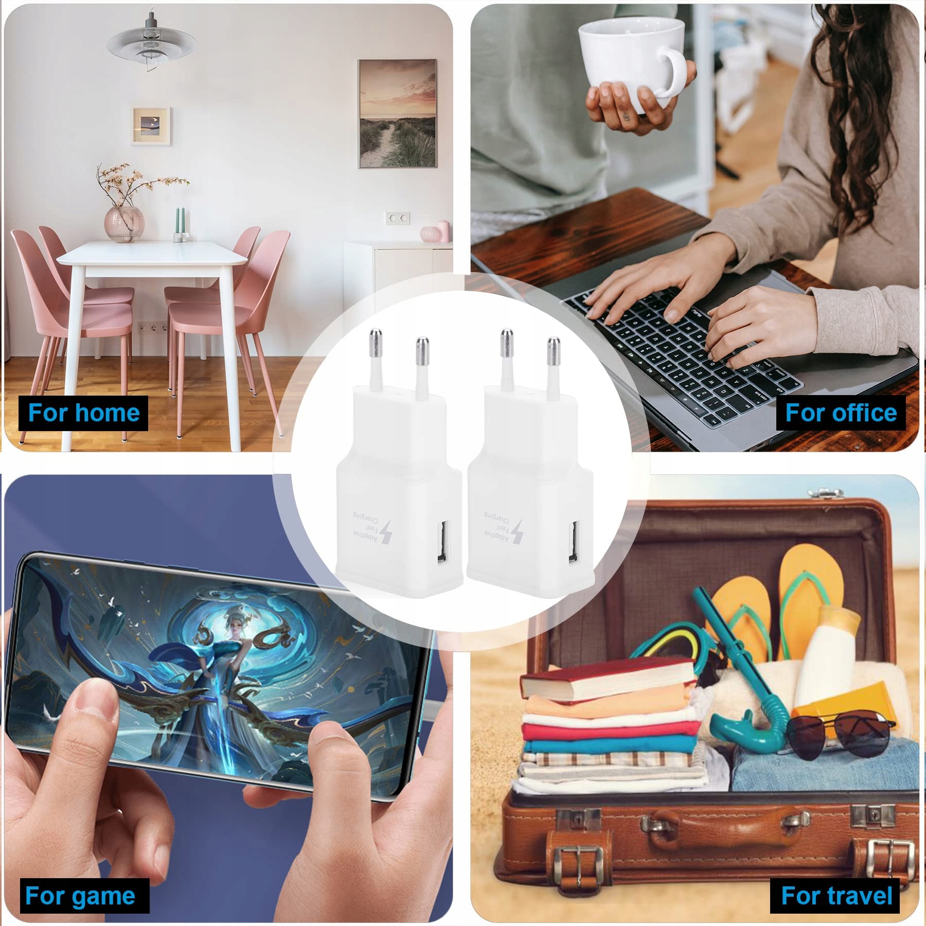 2er Pack USB Ładowarka Szybkie Ładowanie Android Google Pixel — miniatura 7
