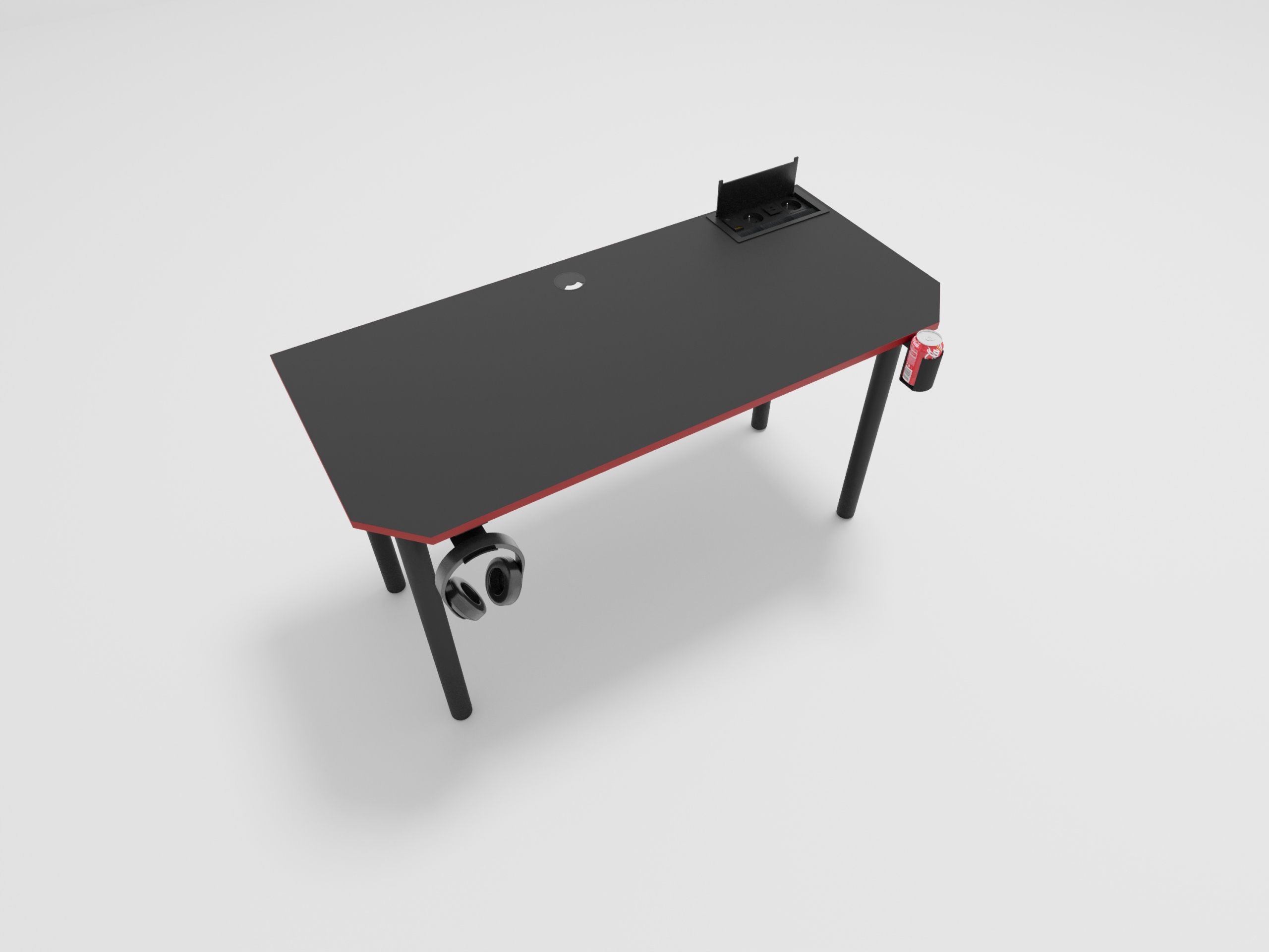 Biurko gamingowe ~>PRO-EASY<~ blat 36mm Kolor blatu czarny