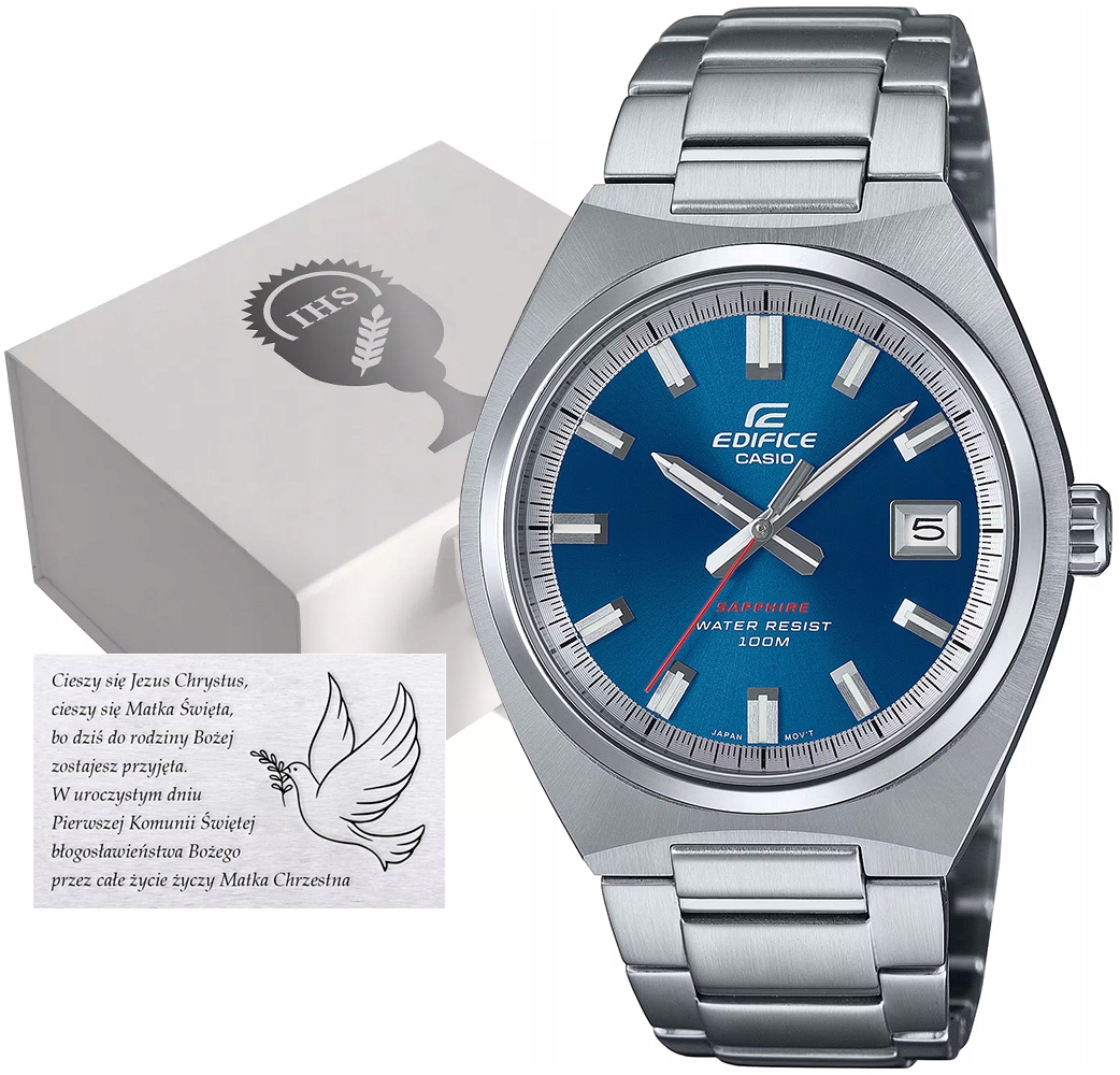 Výjimečný dárek k svatému přijímání Set Hodinky Casio Krabička Gravírování