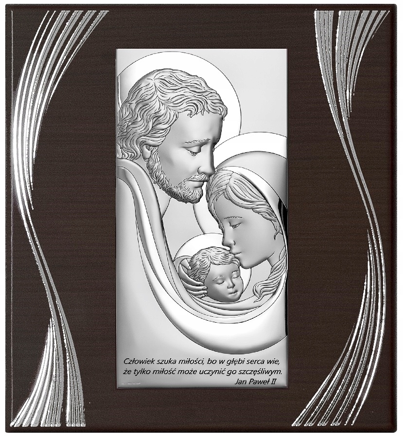 Stříbrný velký panel Svatá rodina Gravírování Bonus 6650SF/3