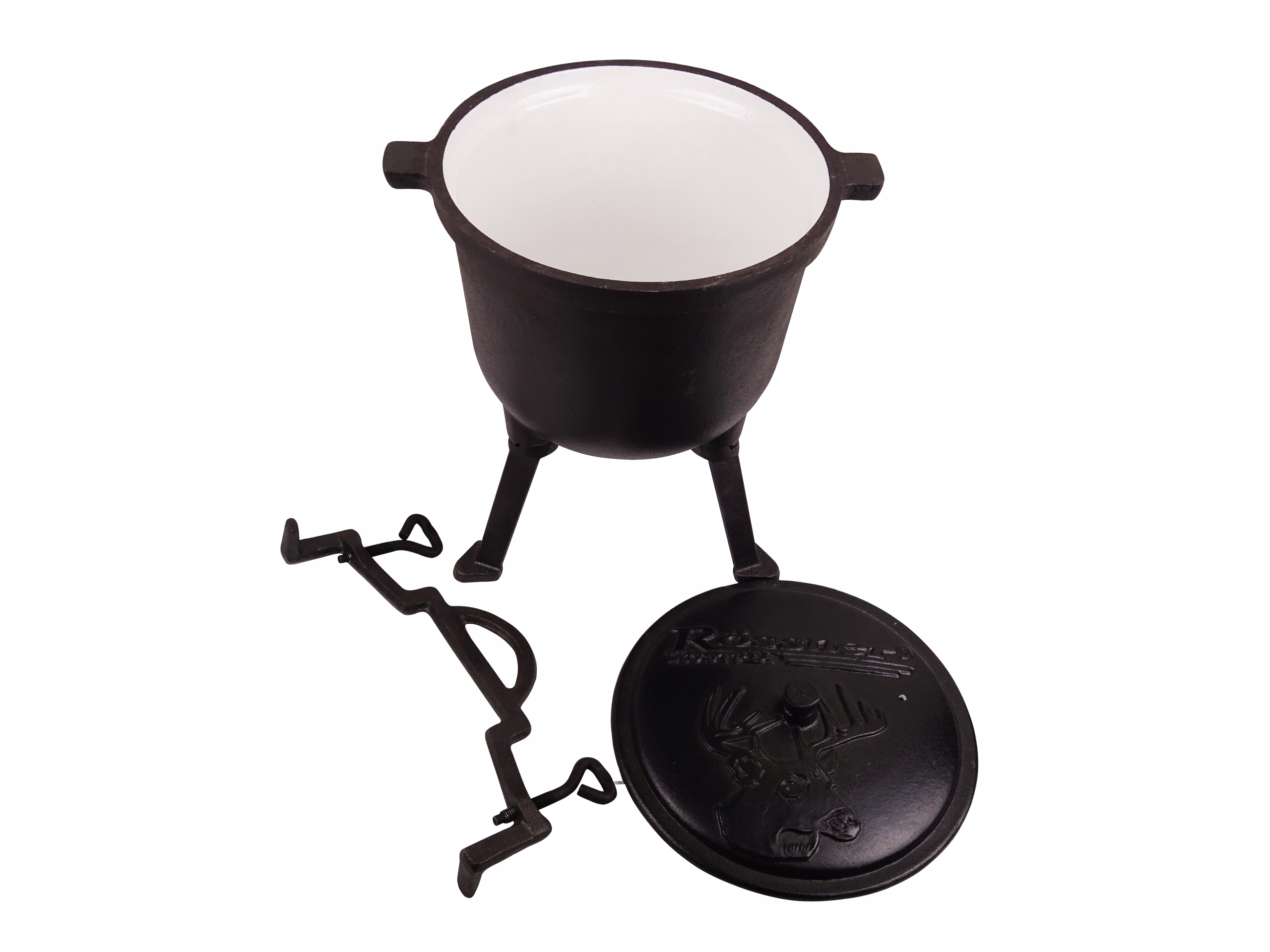 KOCIOŁEK GARNEK ŻELIWNY EMALIOWANY MYŚLIWSKI 8L NA OGNISKO STOJĄCY Pojemność 8 l