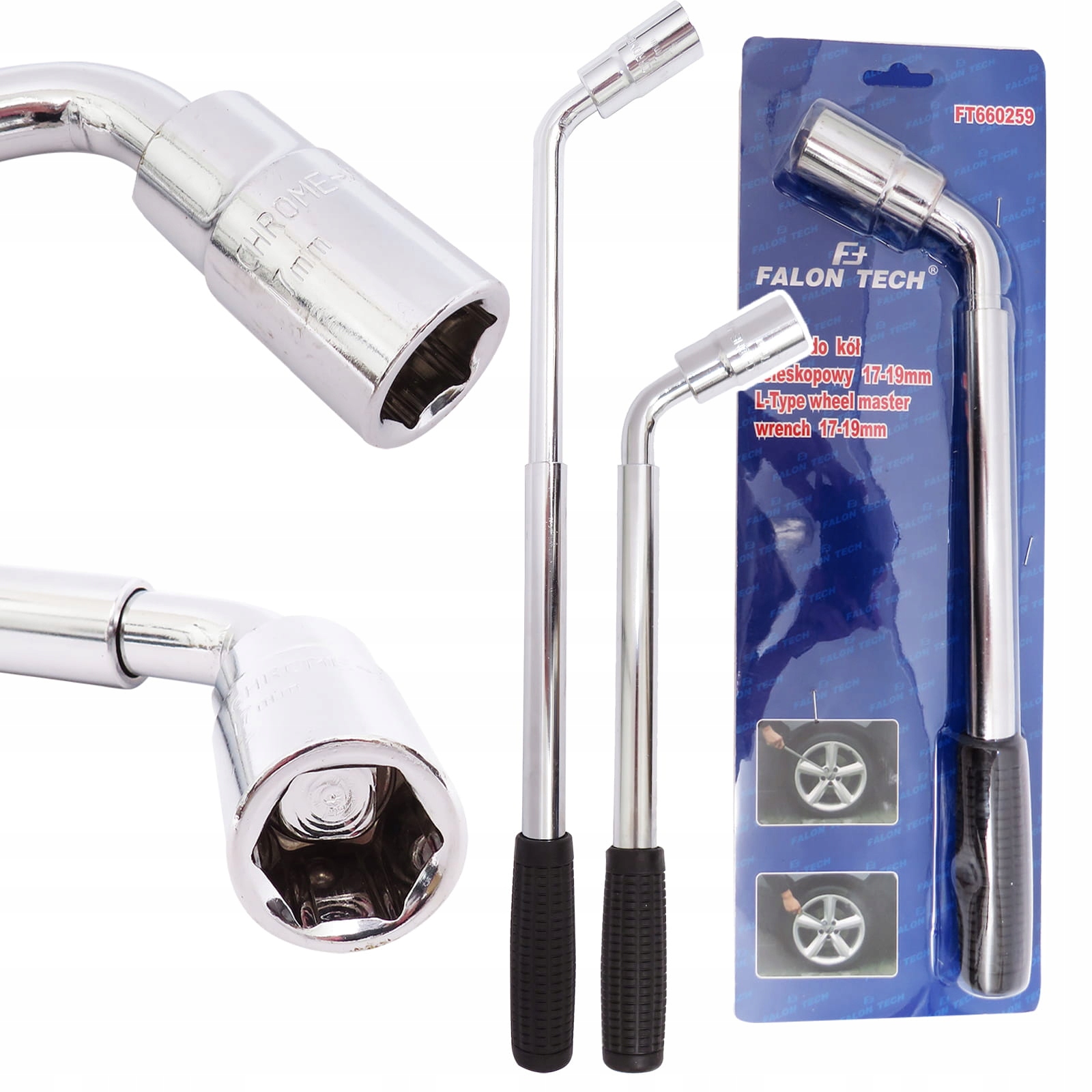 KLUCZ 1/2 DO KÓŁ TELESKOPOWY 17 / 19 ROZCIĄGANY