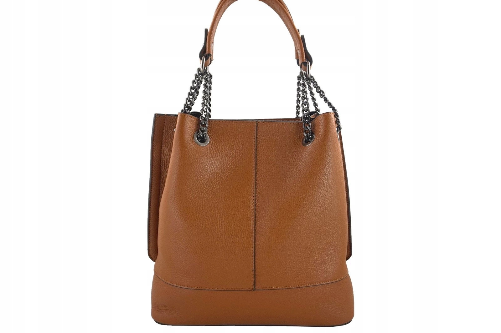 Módní dámská kožená kabelka Hnědá světlá