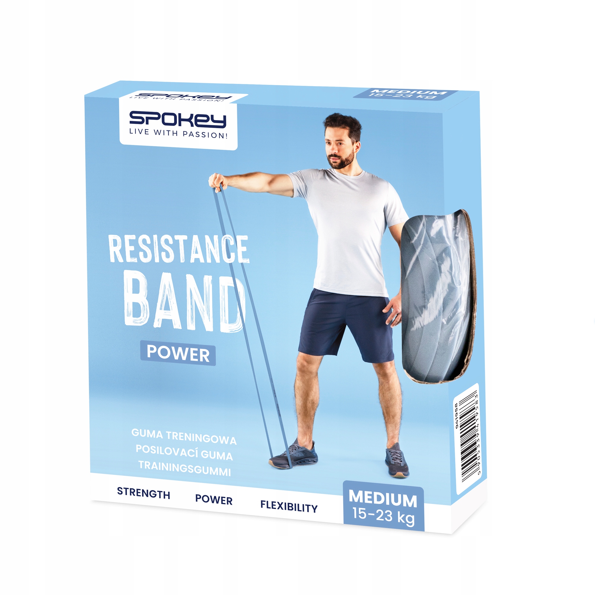 Guma treningowa medium Spokey POWER opór 15-23 kg Kod producenta 941958