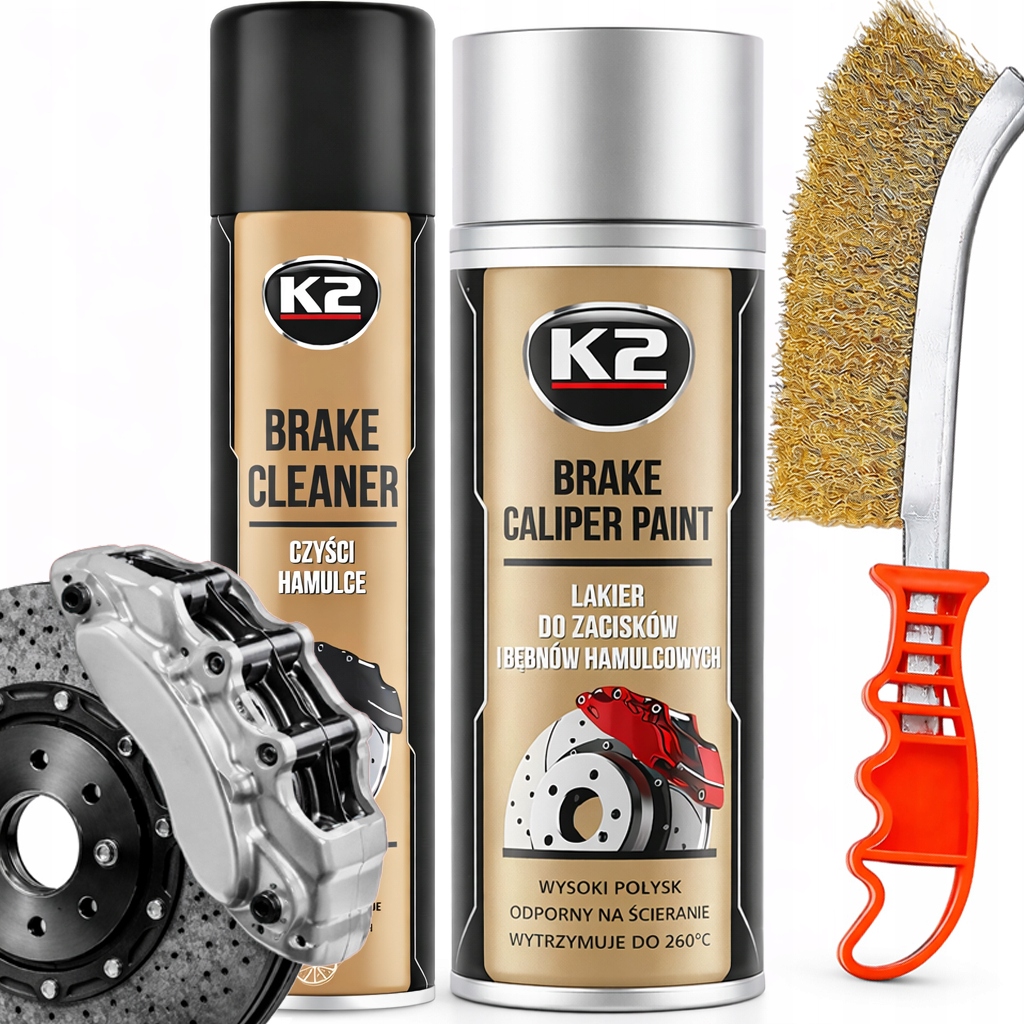 K2 Zestaw Do Malowania Zacisków Hamulcowych Srebrny farba spray lakier