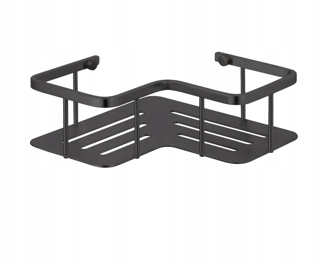 Košík Stella rohová polica 20x20x7 čierny mat