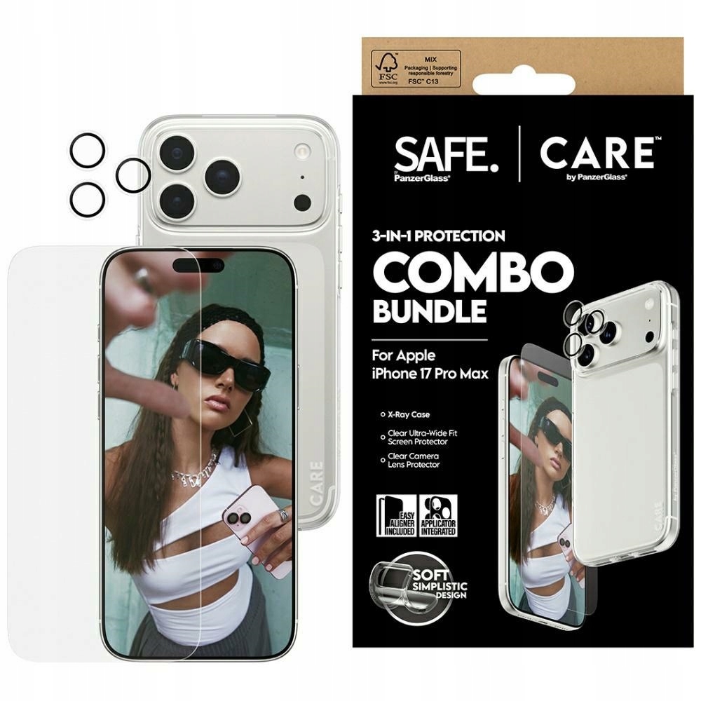 Ochranný set Care od PanzerGlass Fashion Combo 3v1 pre iPhone 17 Pro Max