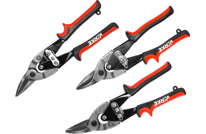 NOŻYCE RĘCZNE DO CIĘCIA BLACHY 10'' LEWE PROSTE PRAWE ZESTAW NOŻYC RĘCZNYCH Marka Verke