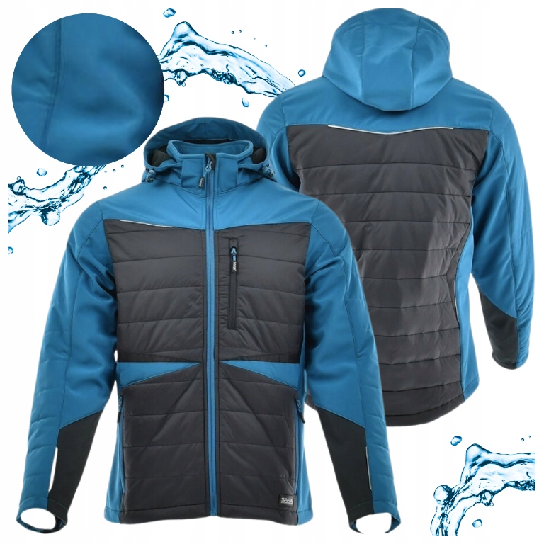 Kurtka Robocza Zimowa Ocieplana Męska Odblaskowa Z Kapturem 2XL