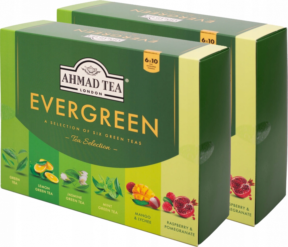 Zestaw herbat zielonych Evergreen Ahmad Tea 60 torebek x2