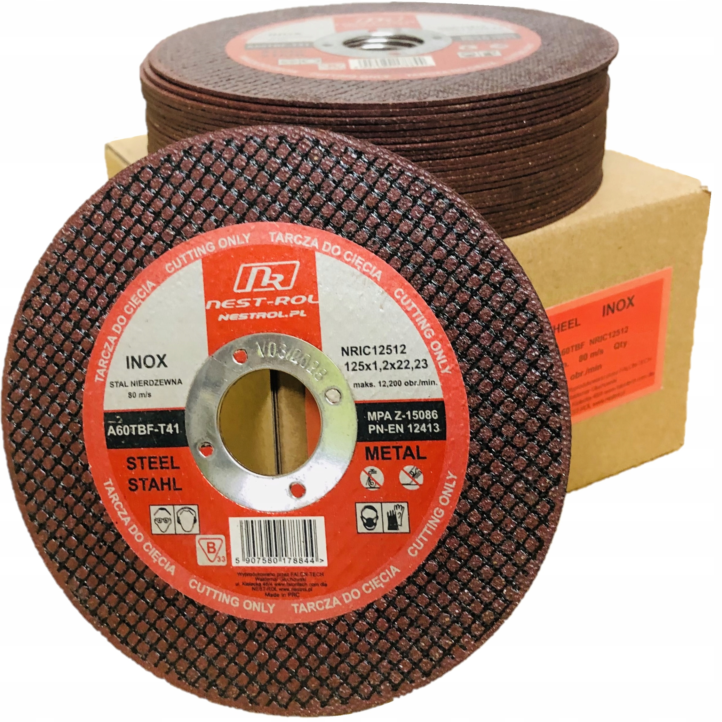 Nest-Rol Tarcza do cięcia stali nierdzewnej Inox 125 mm x 1,2 mm 25 szt.