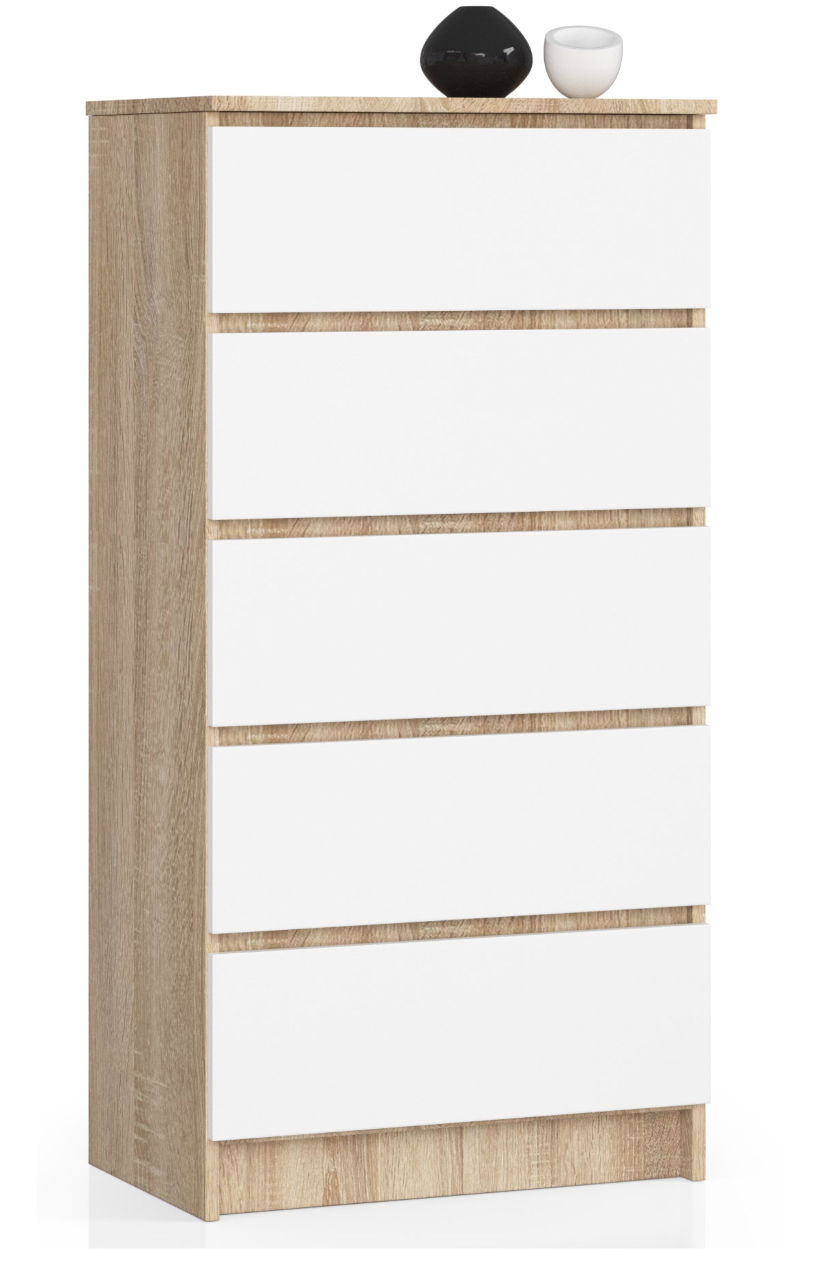 Komoda, skrinka K60 5 zásuviek sonoma-biela Akd