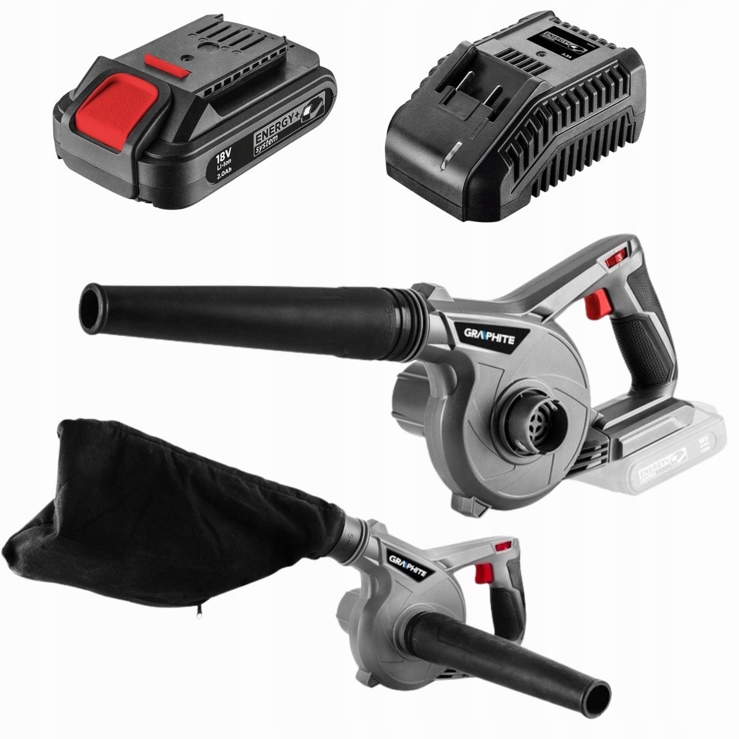 Dmuchawa Odkurzacz 2w1 Aku 2AH +ładowarka Energy