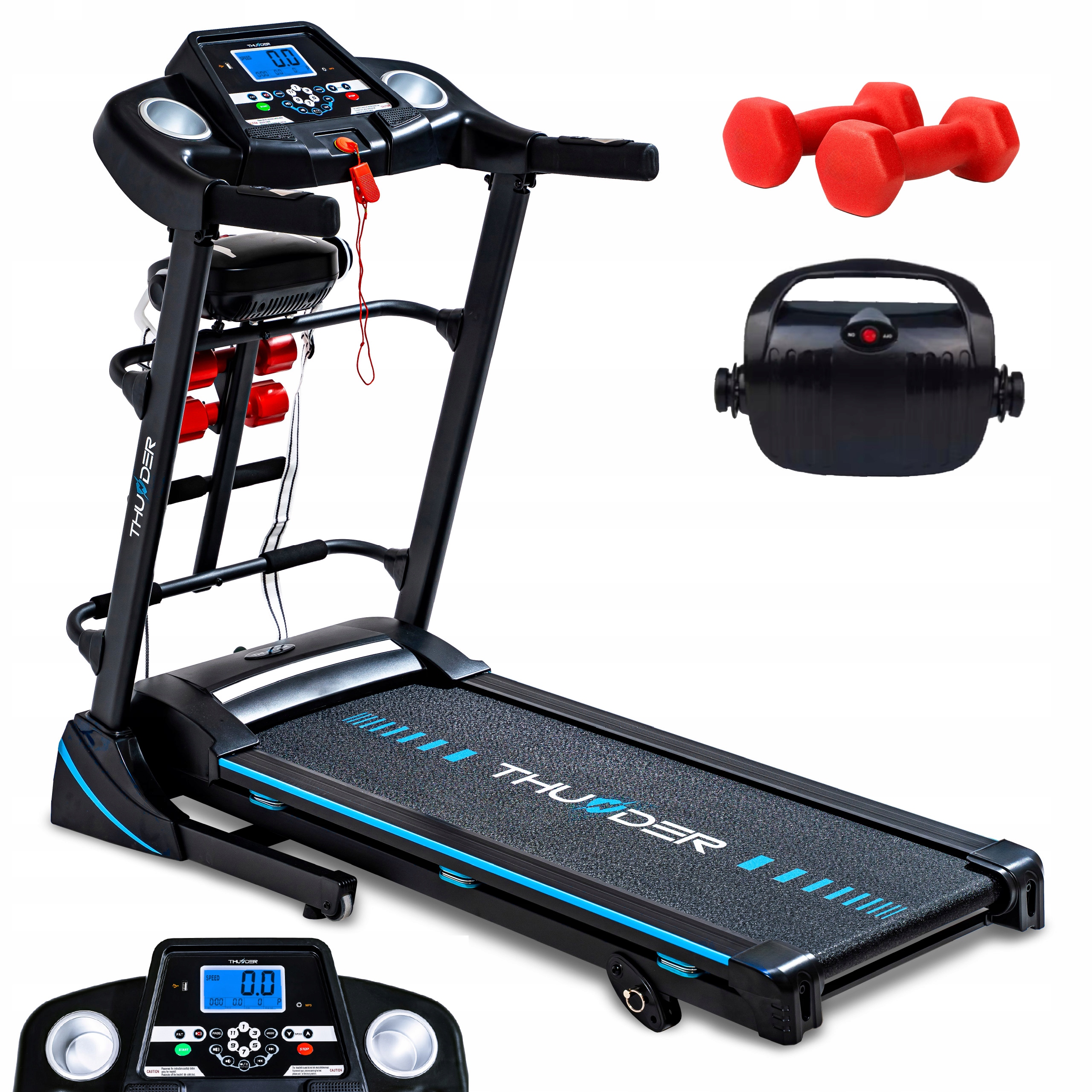 Bieżnia domowa elektryczna treningowa 140kg masażer amortyzacja aplikacja