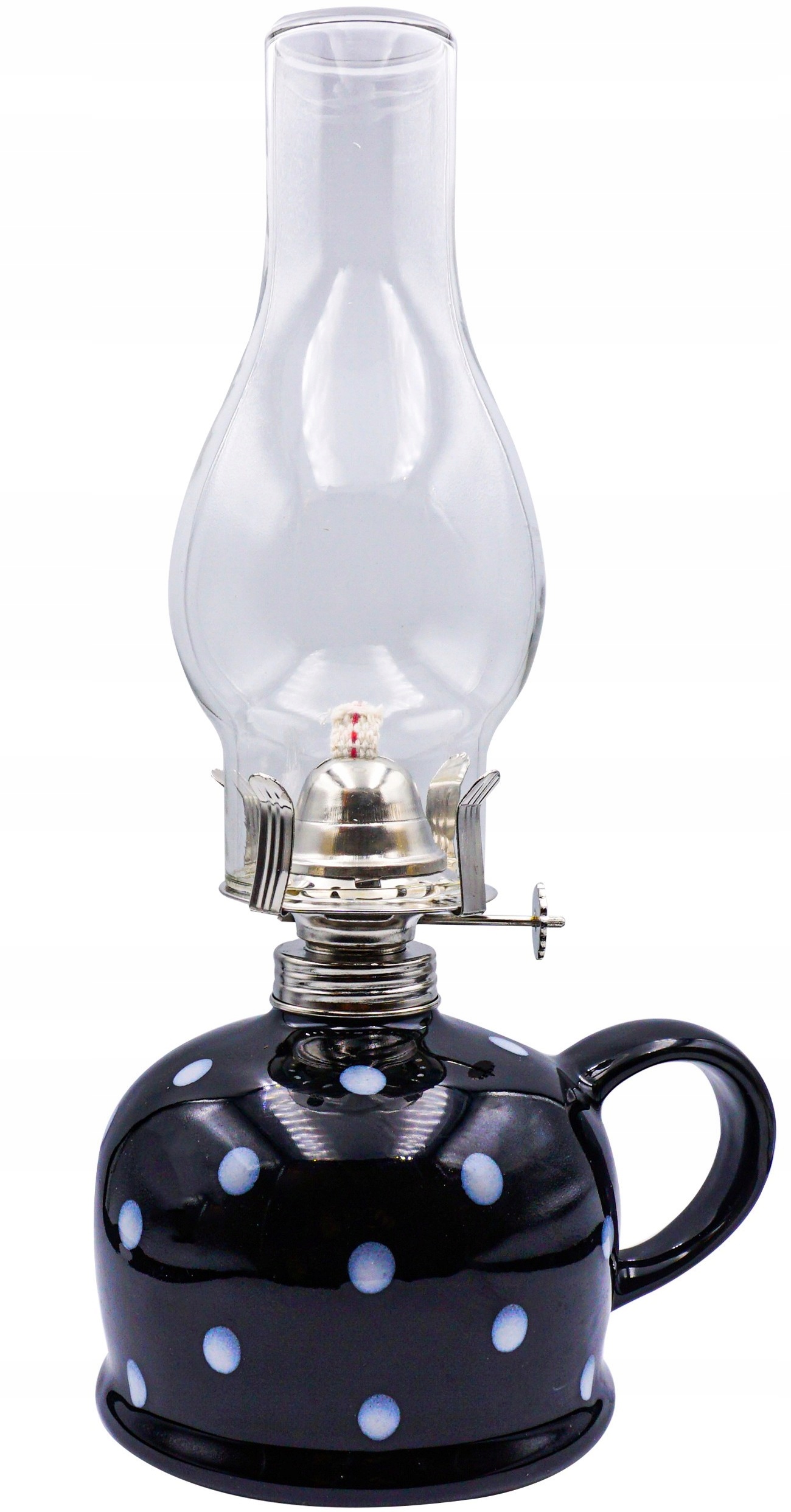 STYLOWA CERAMICZNA LAMPA NAFTOWA Z KNOTEM 520ml.