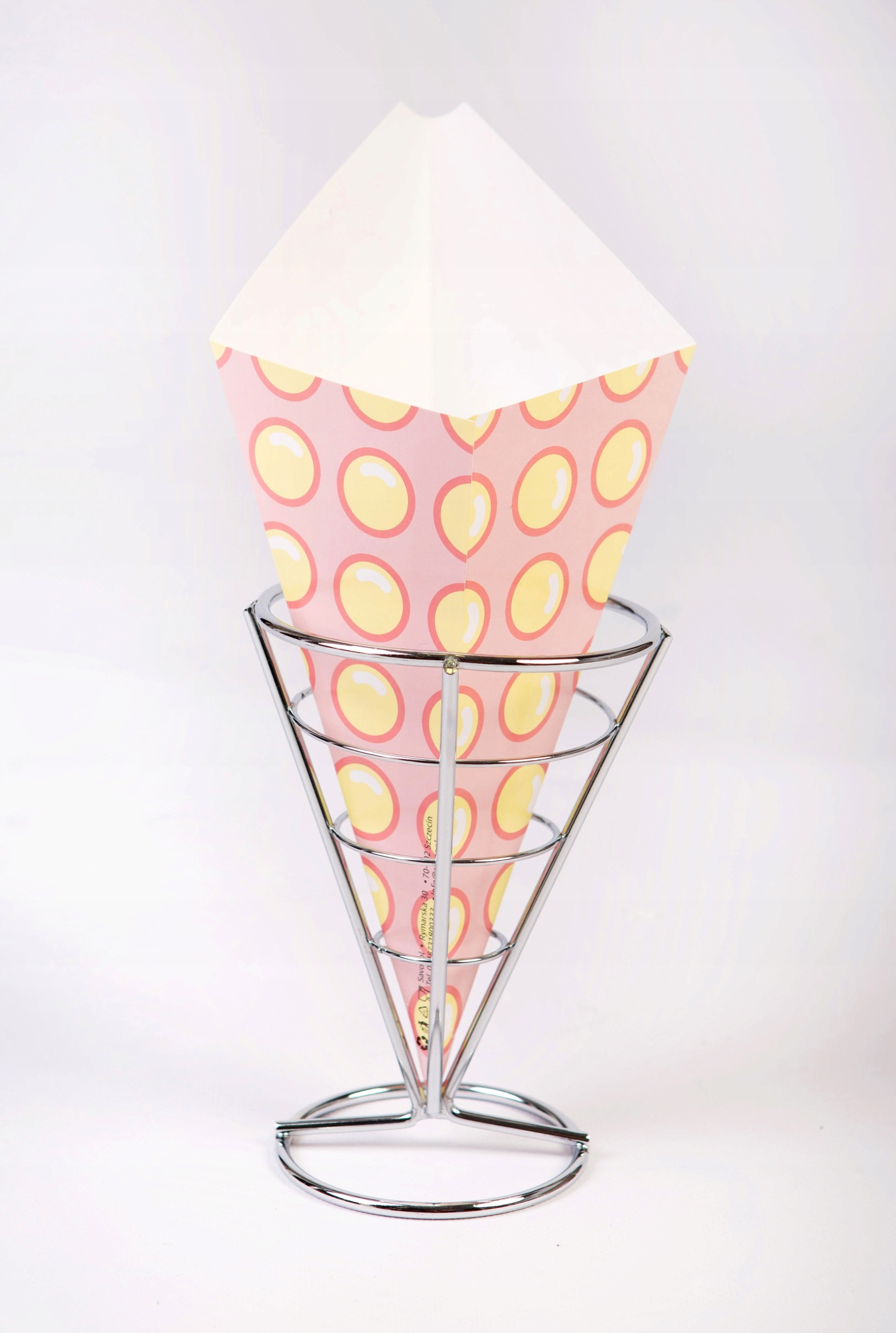 Růžové zavinovačky s žlutými kuličkami Bubble Waffle 500 ks 350 ml