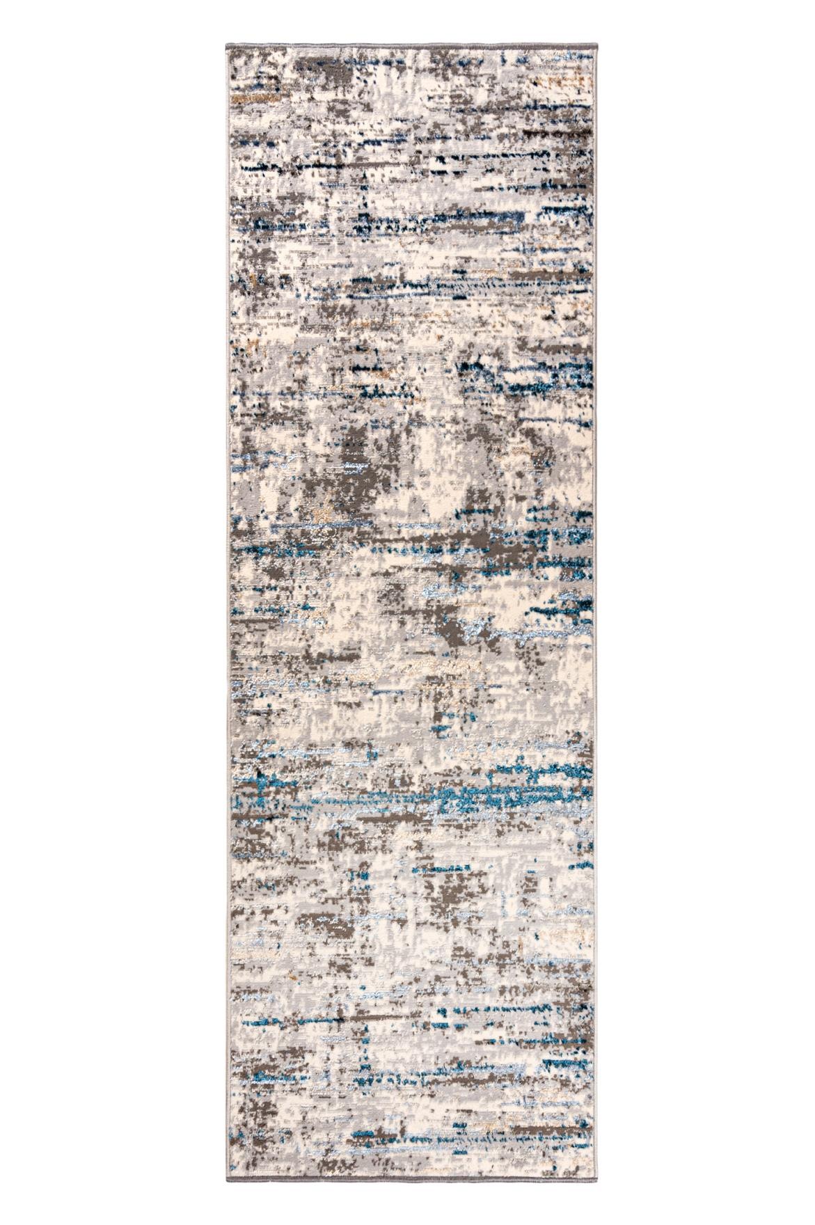 Koberec Běhoun šedý 80x300 cm abstraktní moderní měkké podlahové vytápění