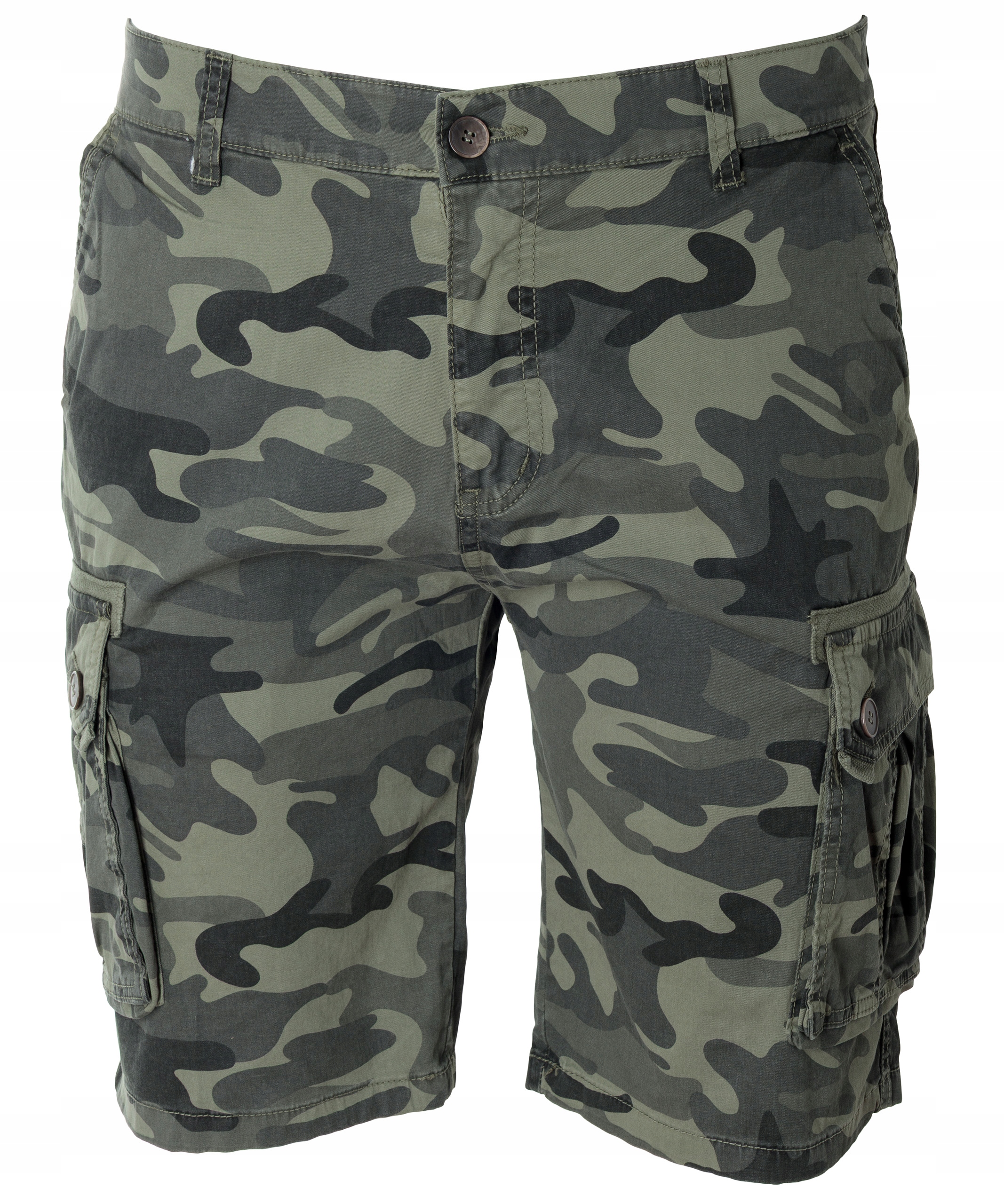 Spodenki Męskie Bojówki Krótkie Elastyczne zielone moro GZ9 W50