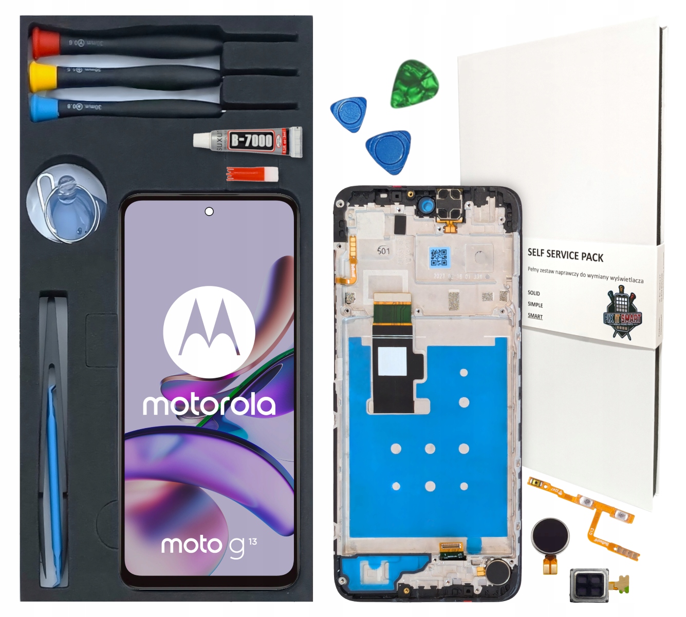 Displej pro Motorola G13 Kompletní opravná sada LCD Rámeček Originál Zila