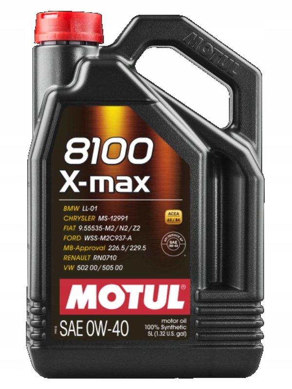 Olej Motul 0W40 5 L 8100 X-max A3/B4 Sn LL01 229.5 502.00 505.00 A40
