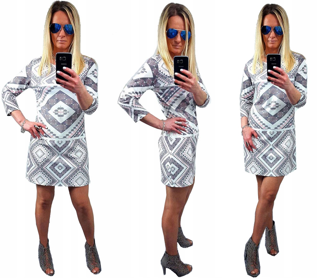 

Sukienka Boho Etno Folk Rozkloszowana Trapezowa A5