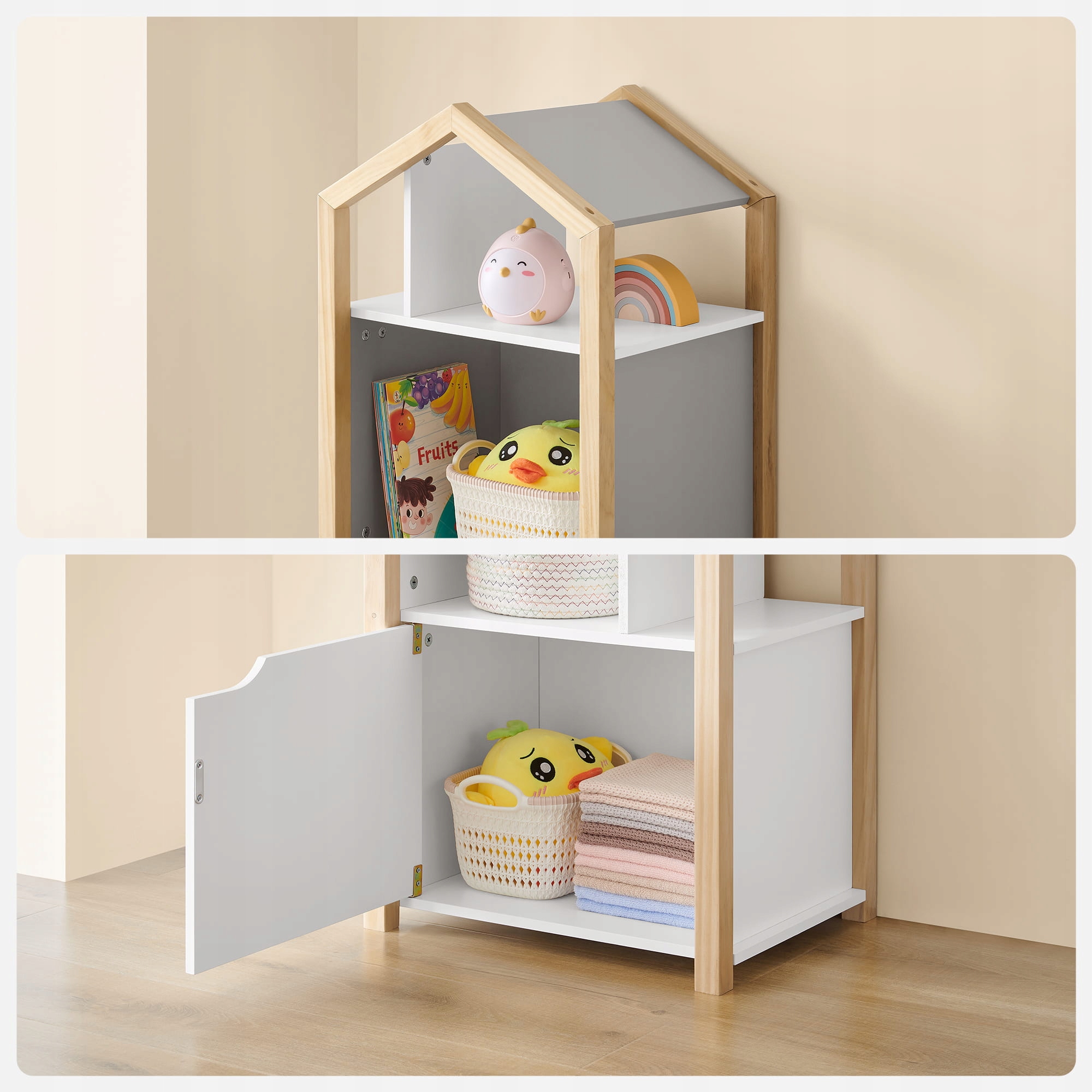Dziecięcy regał na zabawki książki domek Szerokość mebla 45.5 cm