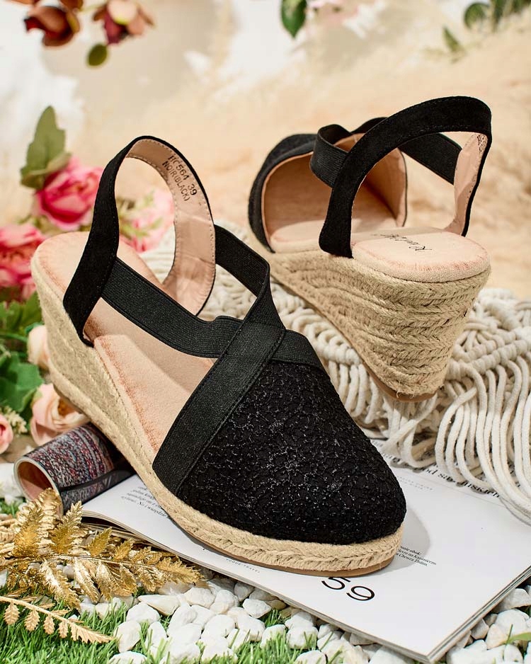 CZARNE ESPADRYLE DAMSKIE OLEQA 36 Rozmiar 36