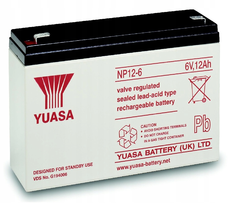 Yuasa NP12-6 12Ah 6V Agm akumulator do ups buforowy kasy zabawkek alarmu