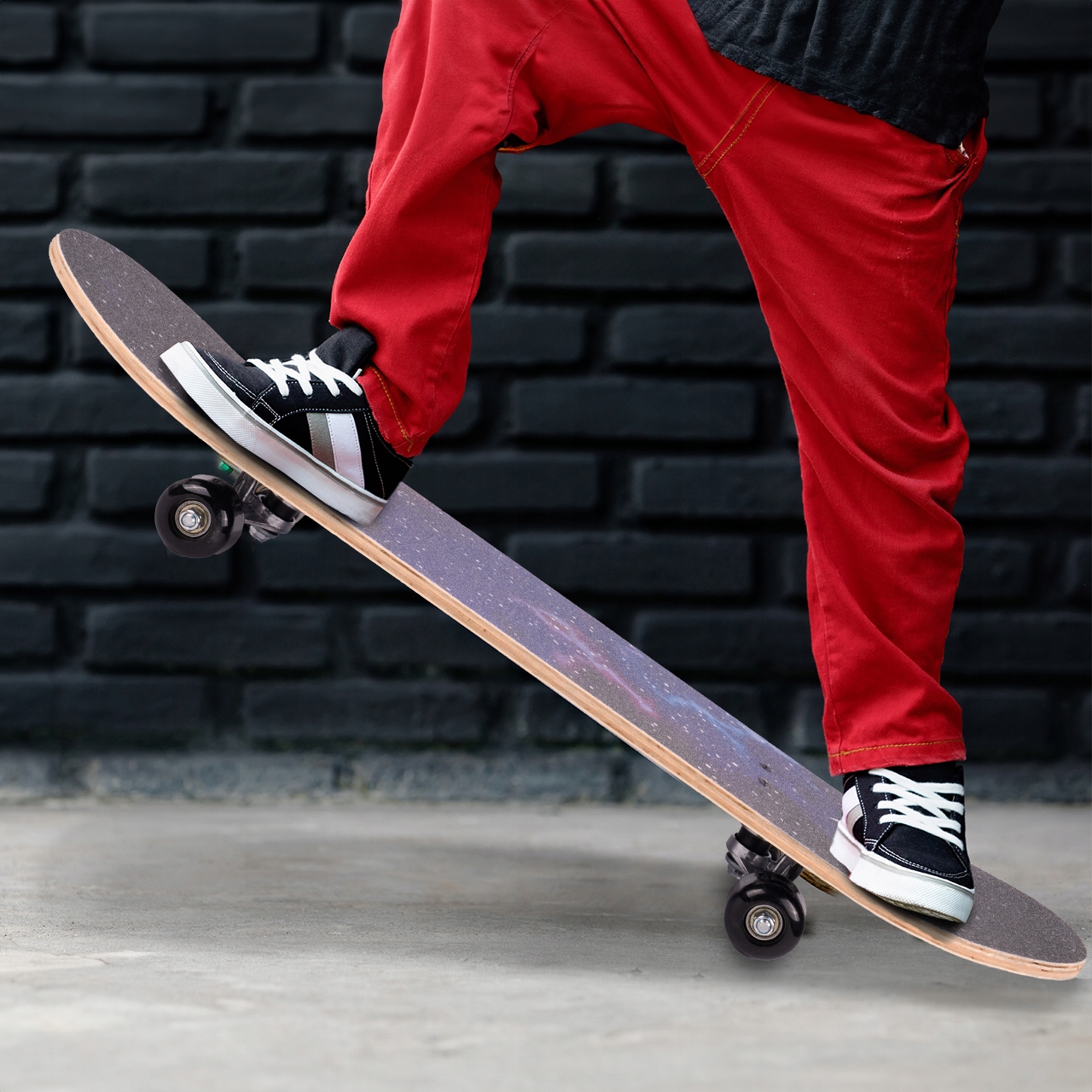 DETSKÝ SKATEBOARD DREVENÉ ABEC-5 KOLIESKY 50MM OBOJSTRANNÉ CAMO DĹŽKA 77CM Šírka paluby 19,7 cm
