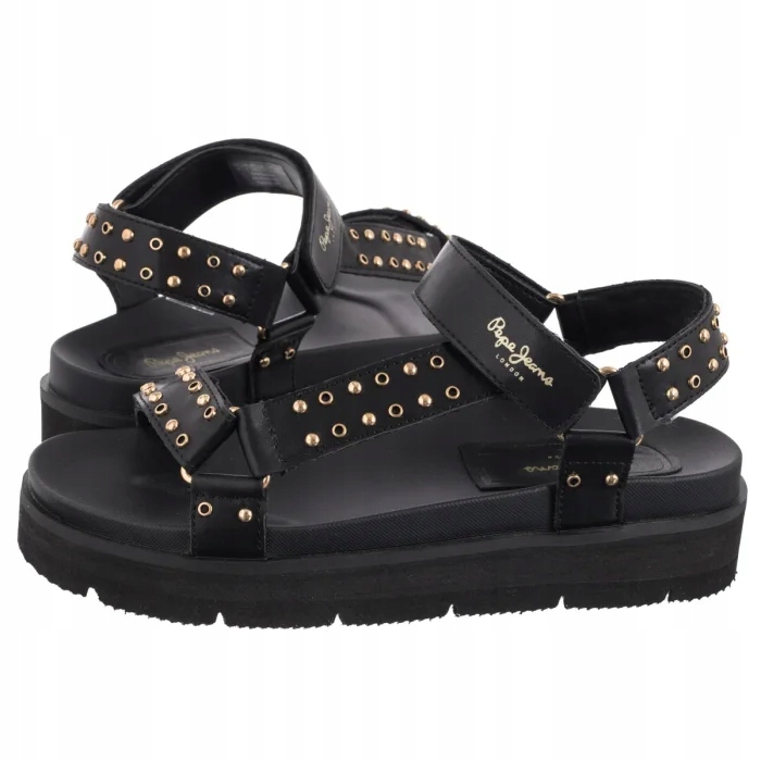 Dámské sandály Pepe Jeans Pola Metal Black PLS90678 999 Černé