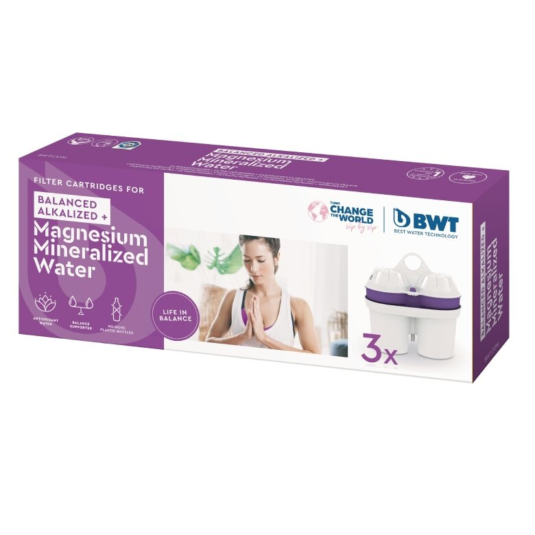 Wkład filtrujący filtr- Mineralizowana Magnezem alkaliczna woda Bwt, 3 szt.
