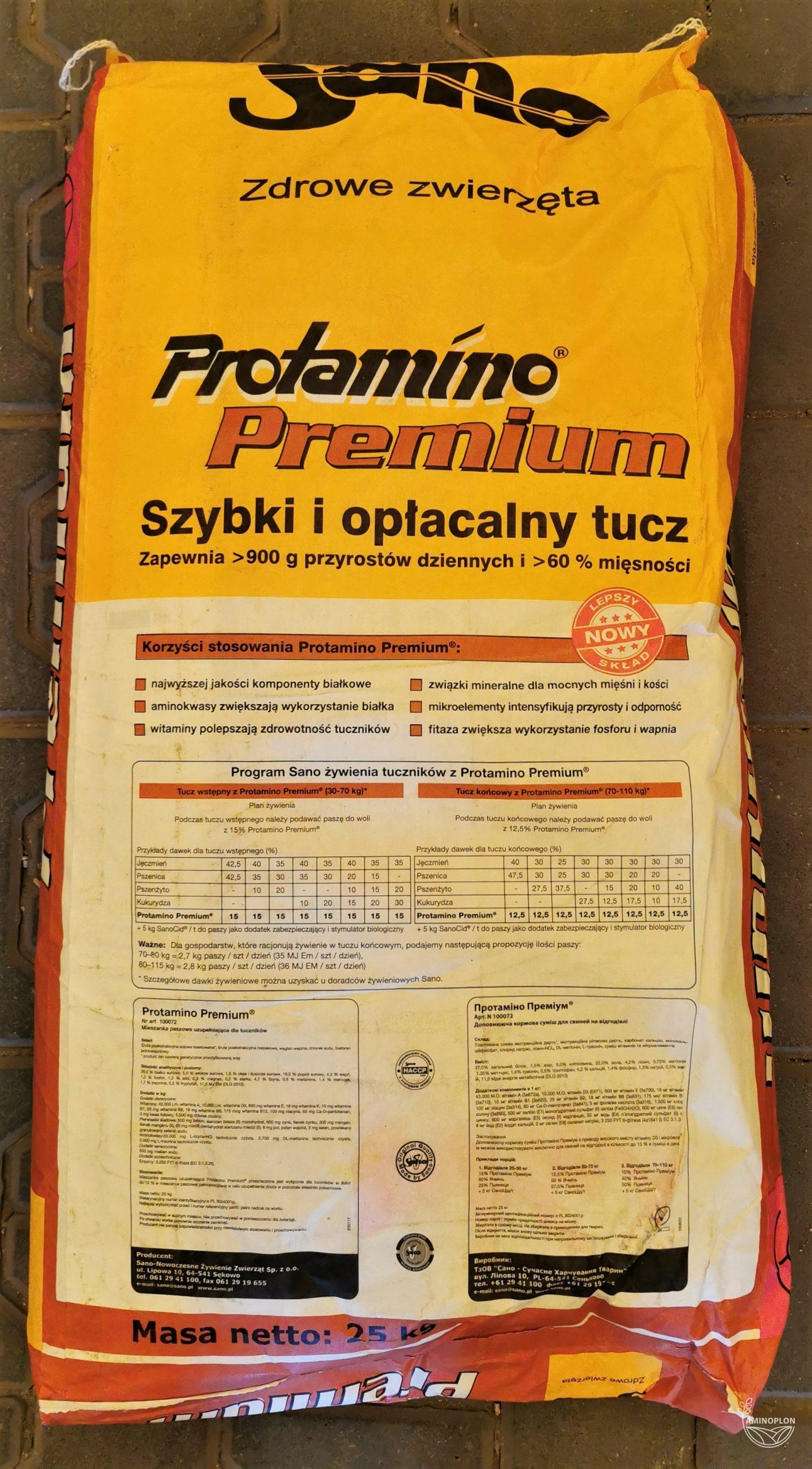 SANO Protamino Premium 25KG tucz wstępny i końcowy Kod producenta PROTAMINO PREMIUM