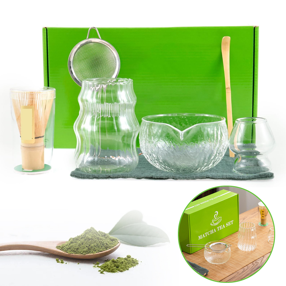 Bambusowy Zestaw Do Robienia Matchy Trzepaczka Łyżka Miotełka 7W1 Prezenty