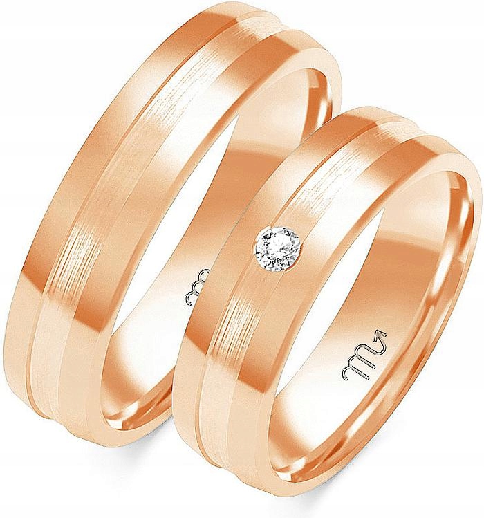 Dámský prsten zlato-růžový moderní 585 r 8 9 10, s gravírováním 14k