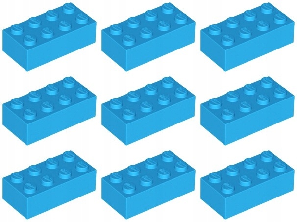 

Lego 3001 Klocek 2x4 lazurowy ciemny (20g) 9 szt.