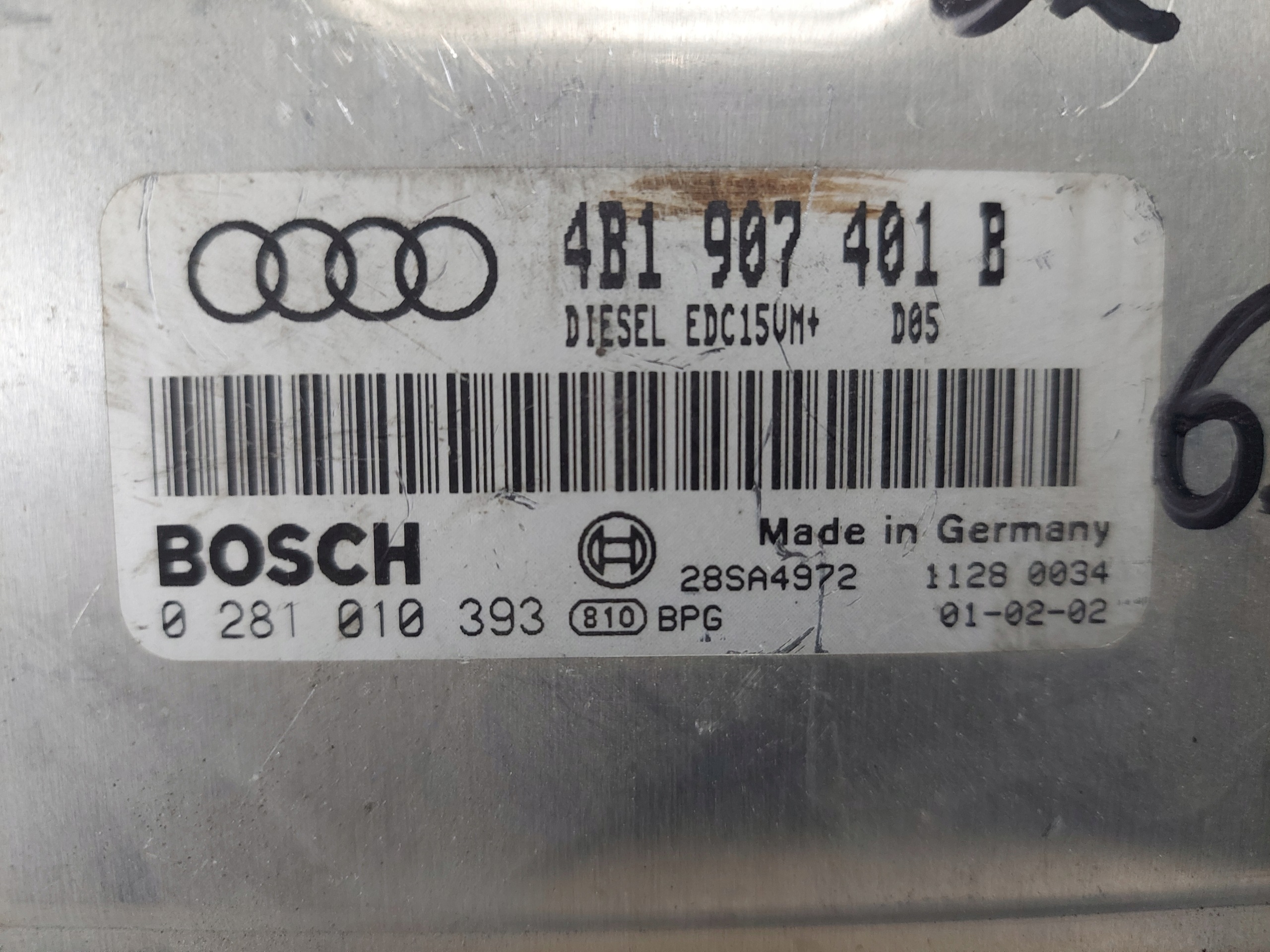 A6 C5 2.5 TDI 4B1907401B unité de commande électronique uce moteur
