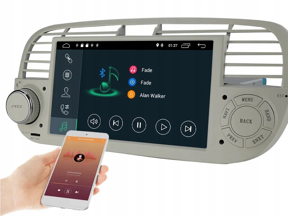 RADIO SAMOCHODOWE 2 DIN ANDROID GPS WIFI FIAT 500 2007-2014 Rodzaje odtwarzanych nośników USB