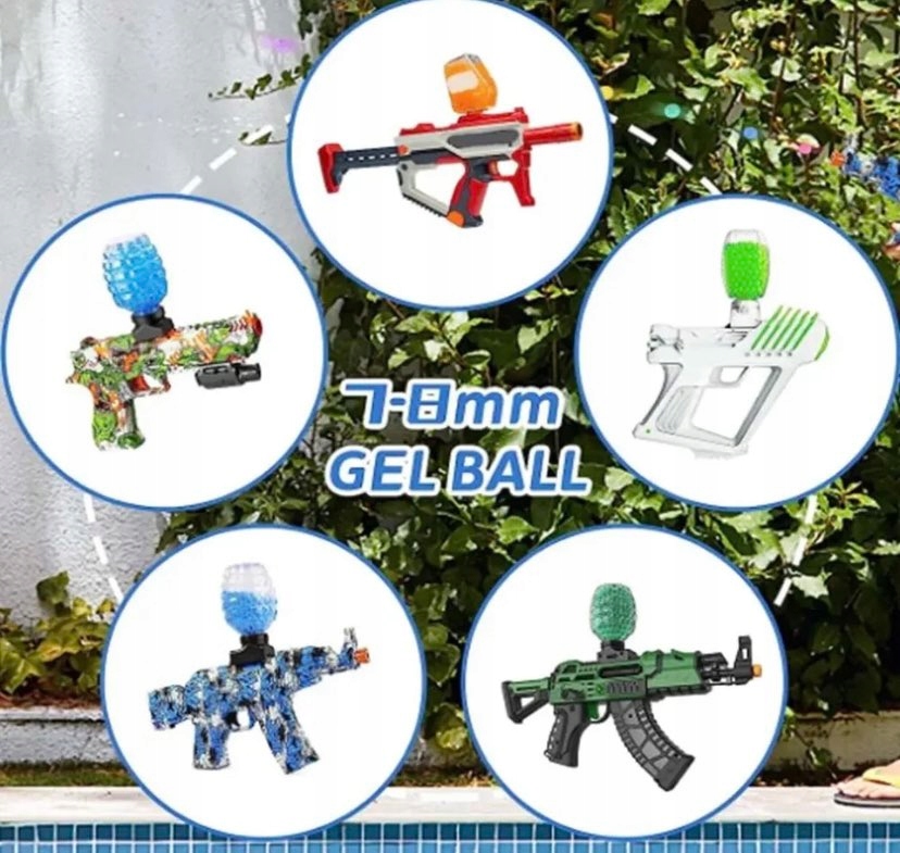 KULKI ŻELOWE WODNE 7-8 MM DO PISTOLETU KARABINU DUŻY ZESTAW 10000 SZT Seria KULKI WODNE ŻELOWE