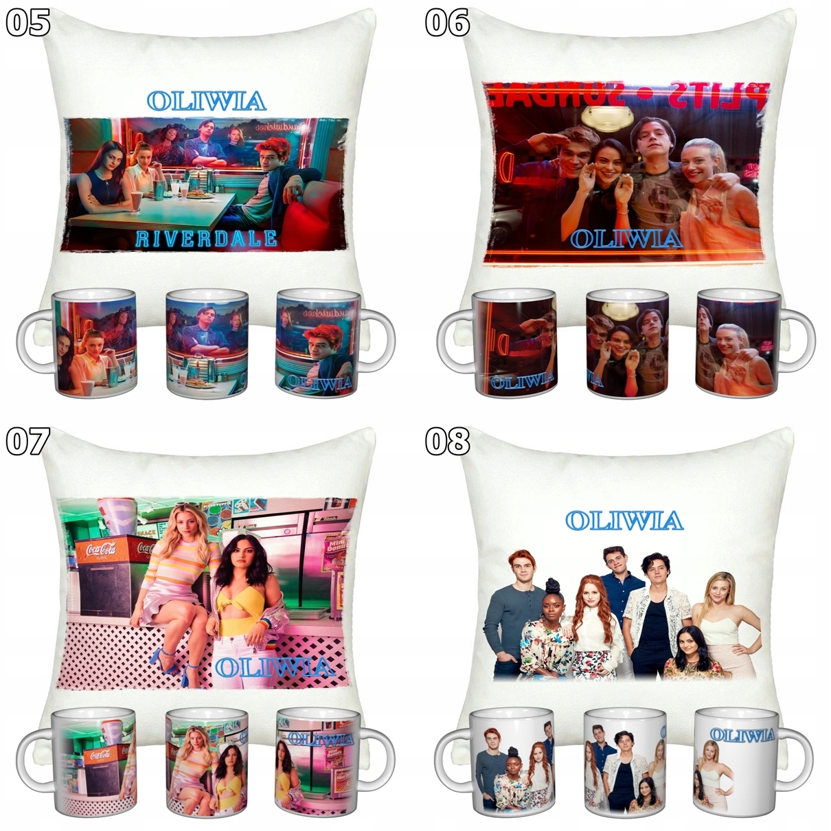 ZESTAW RIVERDALE KUBEK + PODUSZKA + IMIE Tematyka, motyw Plumart