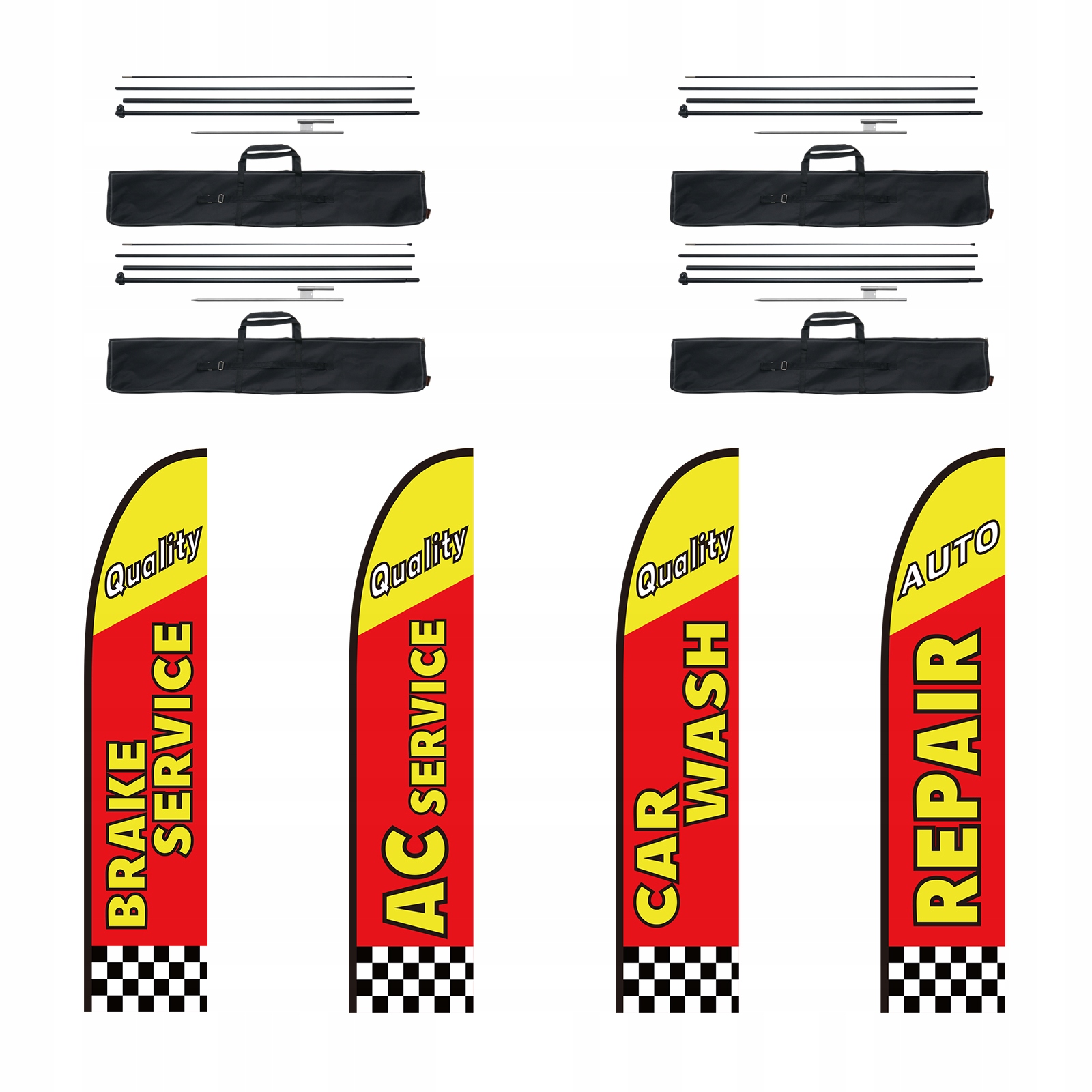 Auto Repair Reklama Feather Flag Kit Swooper Flagi i słupy 16.3 FT