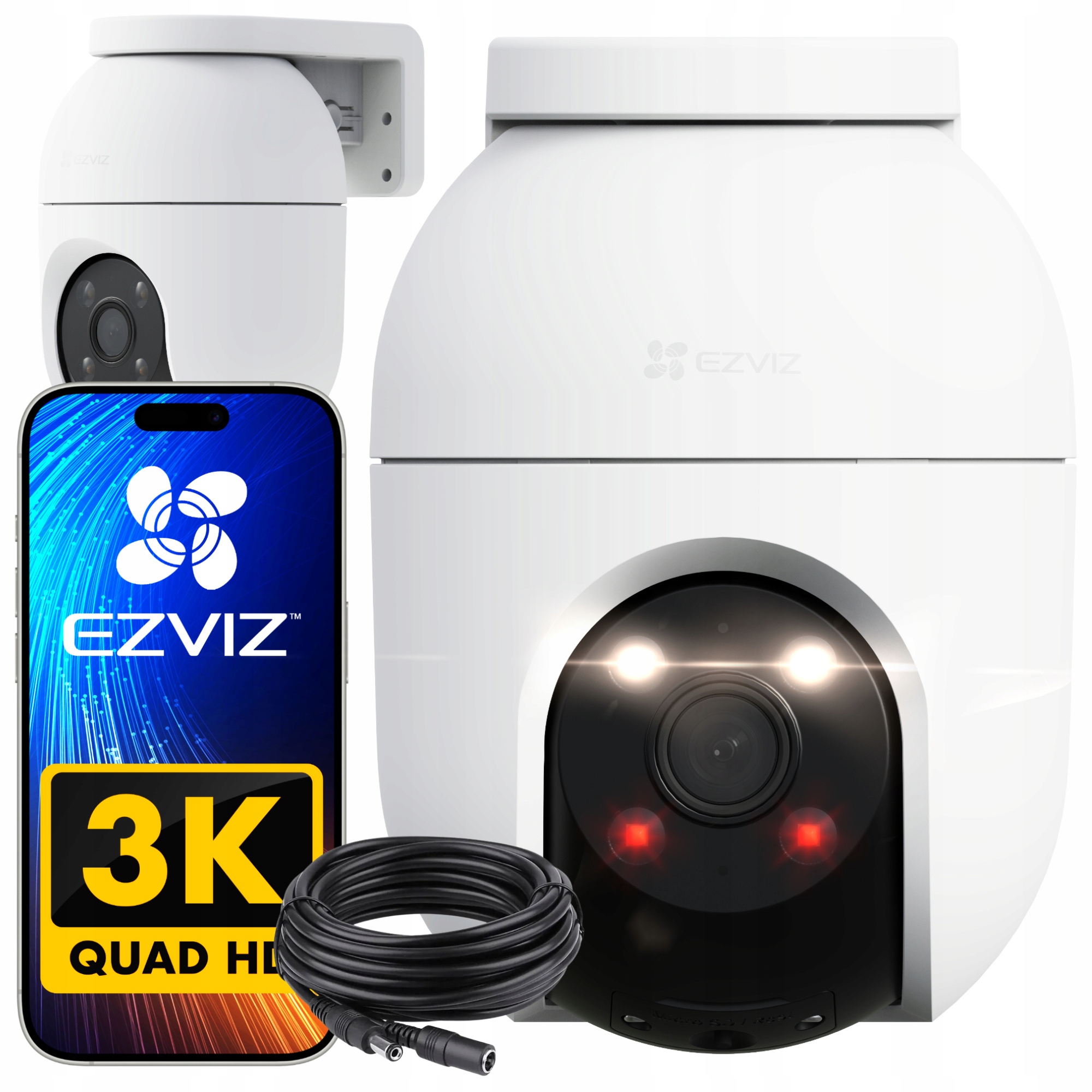 Kamera Wifi Zewnętrzna Detekcja Ezviz C8C 3K 5MP Gniazdo Sd Kabel 10M