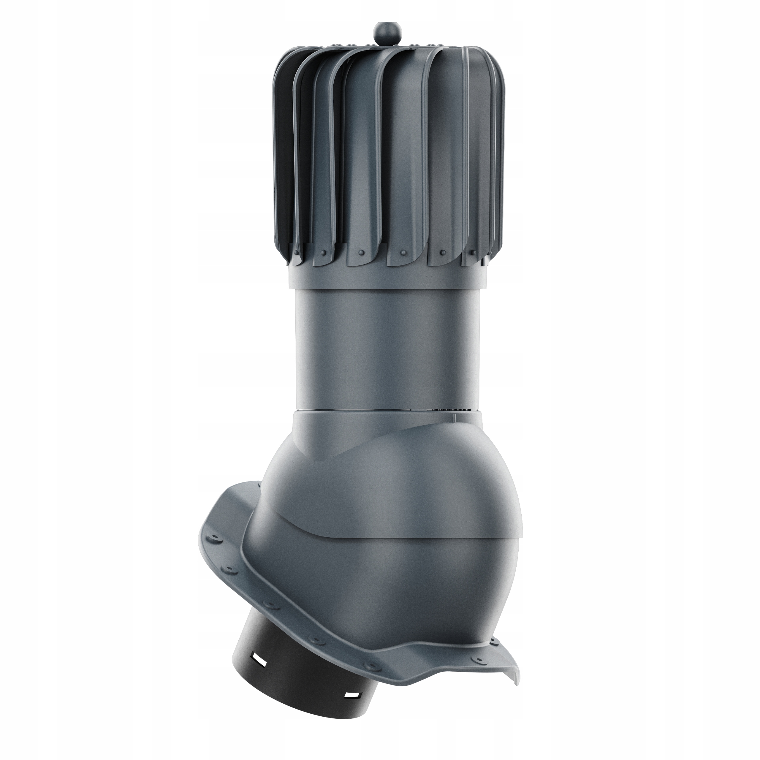Rotačný krb Rotoline pre plechovú krytinu R fi 150 mm, podlhovastý, antracitový