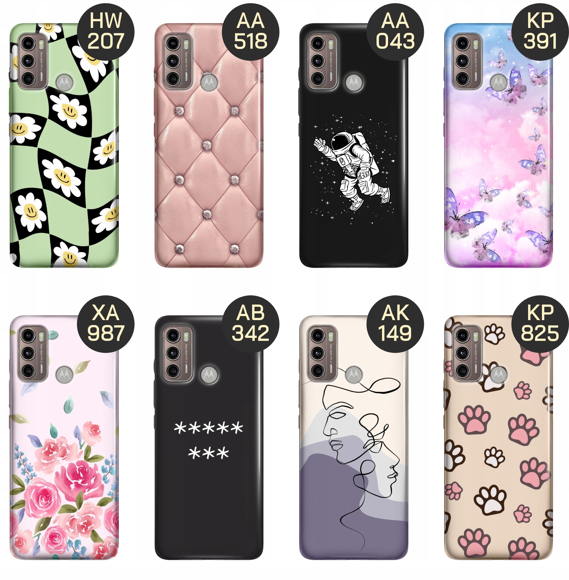 ETUI DO MOTOROLA MOTO G60 WZORY TOP100 DESIGN Z NADRUKIEM ZE WZOREM +SZKŁO Typ plecki